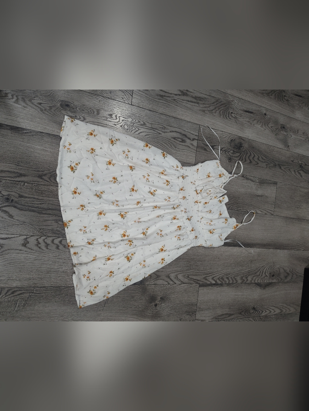 Windsor White Dress with Yellow Floral Print